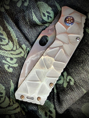 Medford TFF-1 - S45VN Vulcan Blade BB Brsh Silver Stained Glass Handles Flm HW Brsh Flm Clip