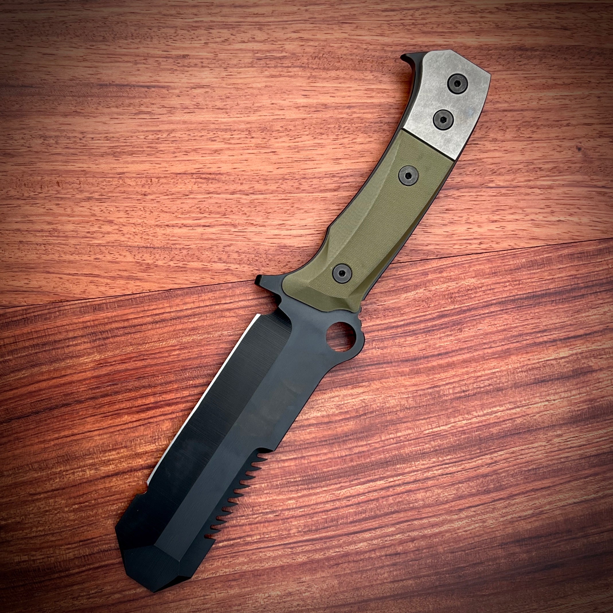 Medford Knife & Tool - USMC EOD 3V PVD Blade OD Green G10 Handles Kyde ...